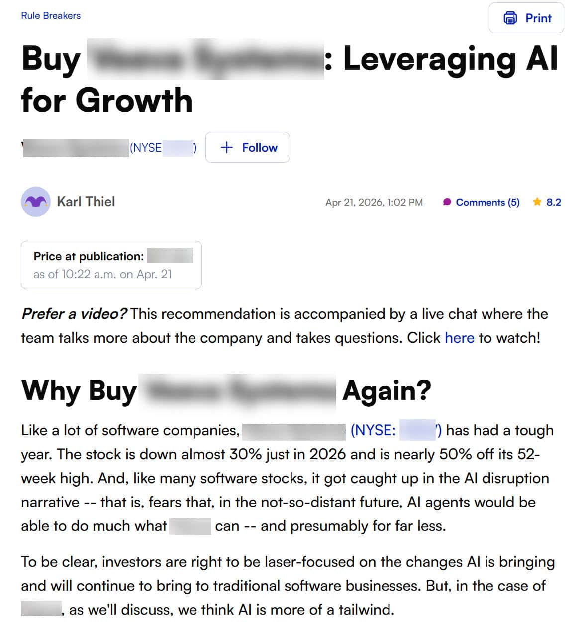 Motley Fool Epic Research Report
