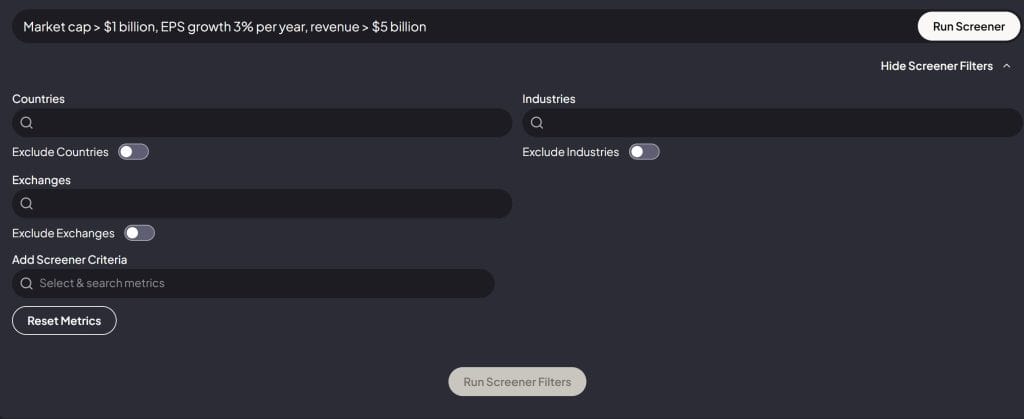 FinChat Screener