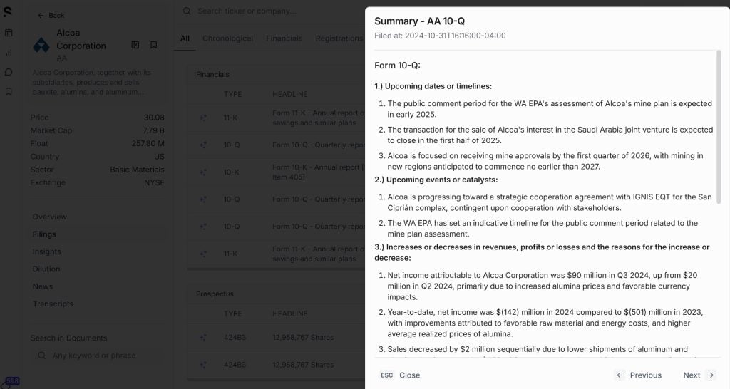 AskEdgar Filing Summary