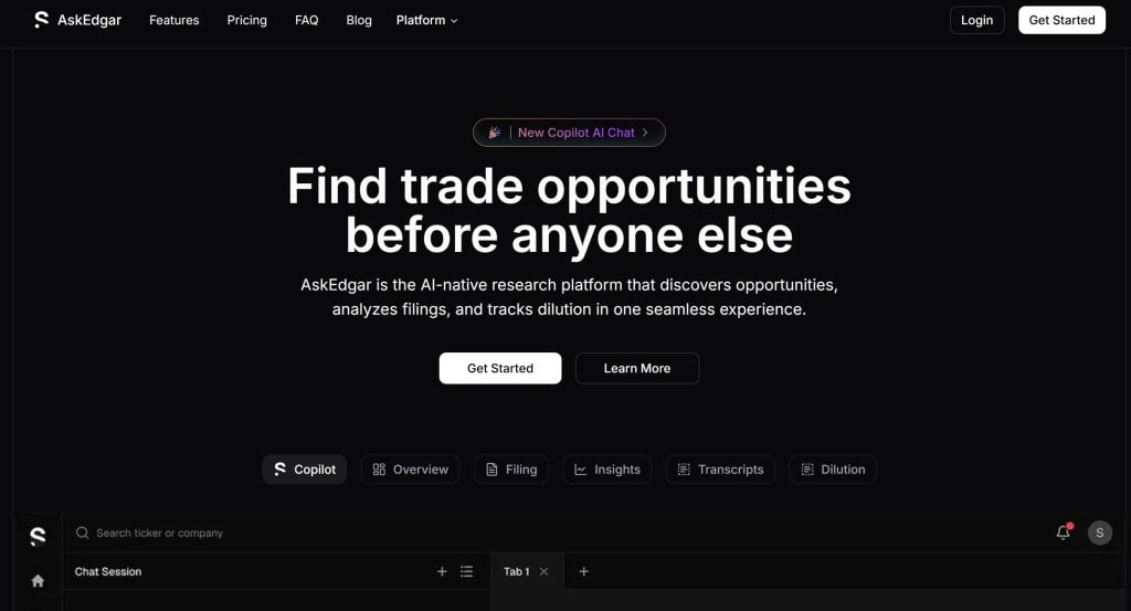 AskEdgar Homepage