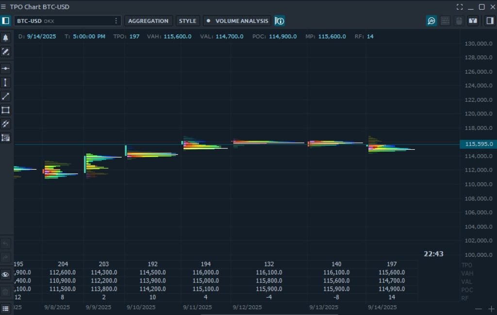 Quantower TPO Chart