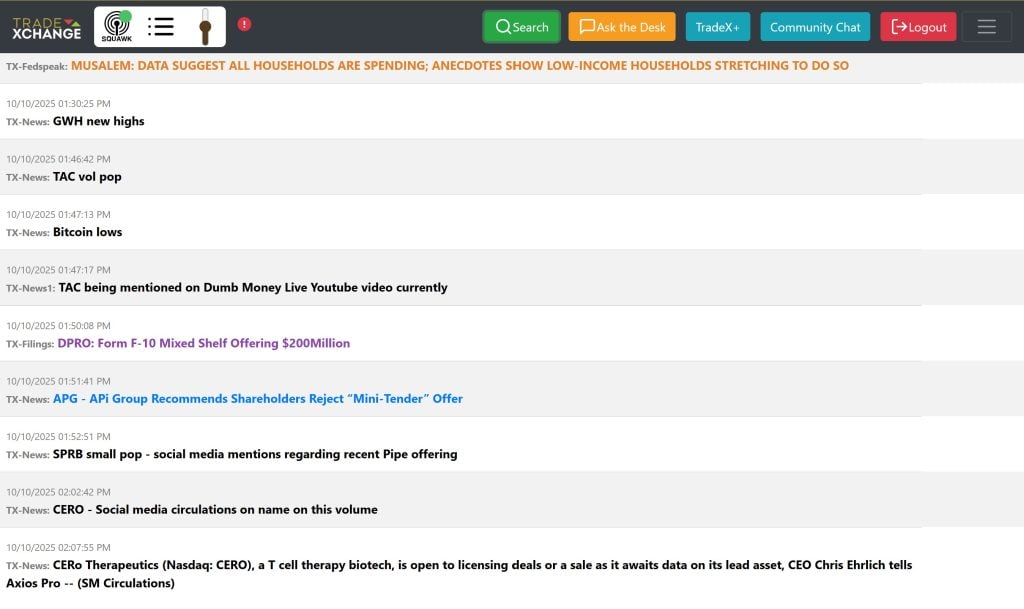 TradeXchange News Feed